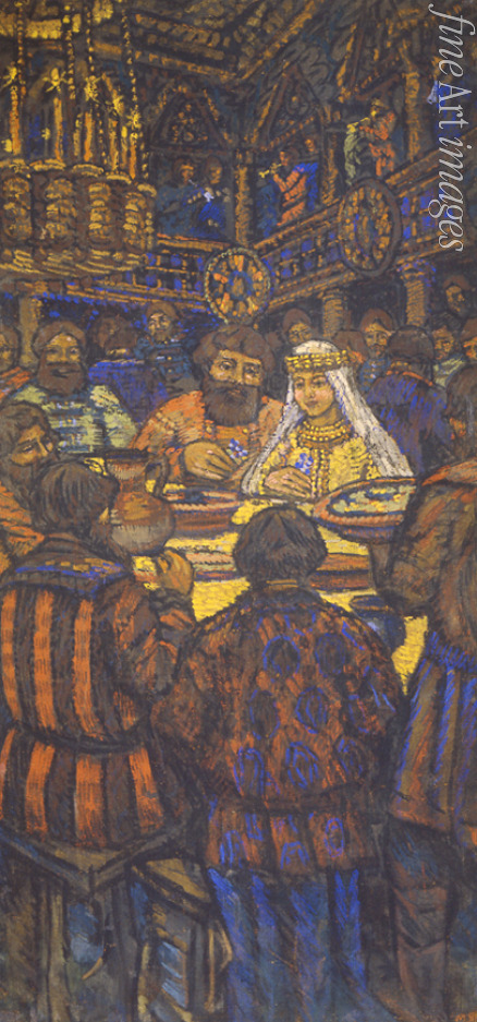Jakowlew Michail Nikolajewitsch - Die Hochzeit des Großfürsten Wladimir I. Swjatoslawitsch (Triptychon, Mittelteil)