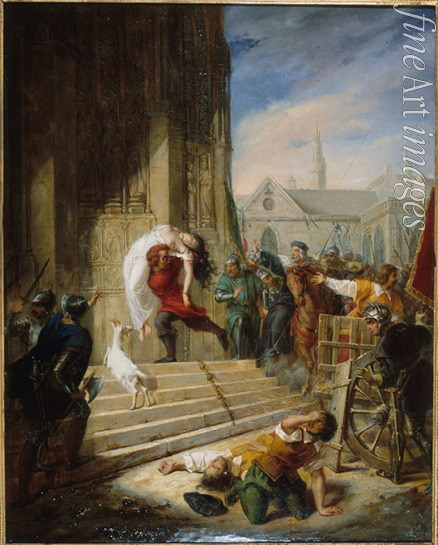 Henry (Latil) Eugénie - Quasimodo rettet Esmeralda vor der Hinrichtung. Der Glöckner von Notre-Dame von Victor Hugo