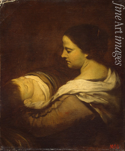 Martínez del Mazo Juan Bautista - Frau mit schlafendem Kind