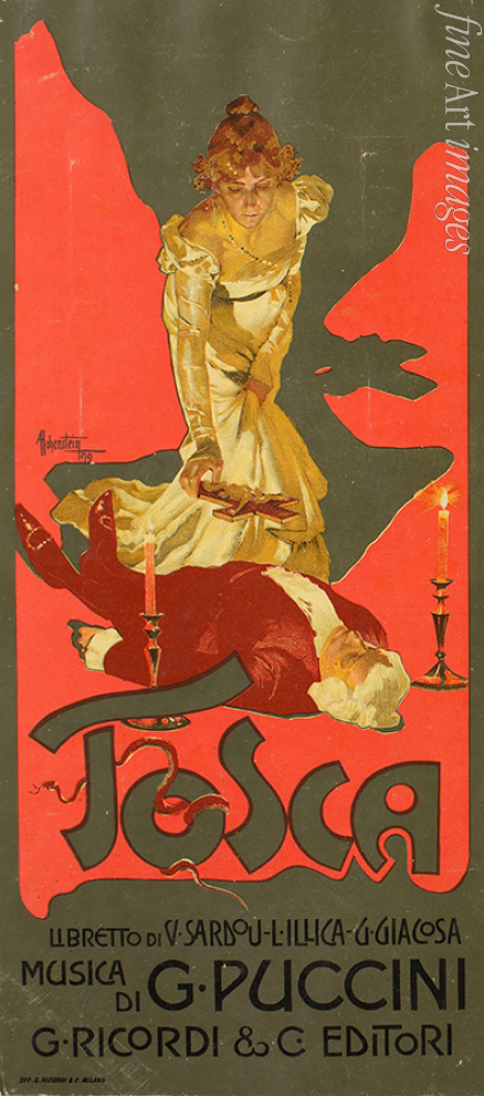 Hohenstein Adolfo - Plakat für die Oper Tosca von G. Puccini