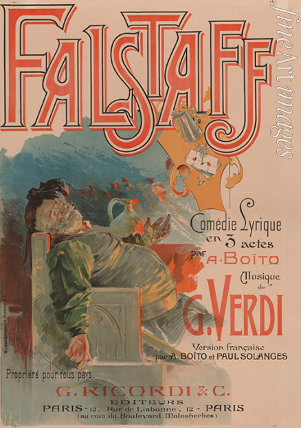Hohenstein Adolfo - Plakat für die Oper Falstaff von Giuseppe Verdi 