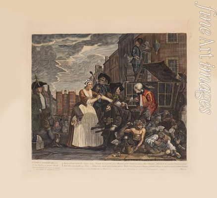 Hogarth William - A Rake's Progress, Plate 4: Arrested For Debt