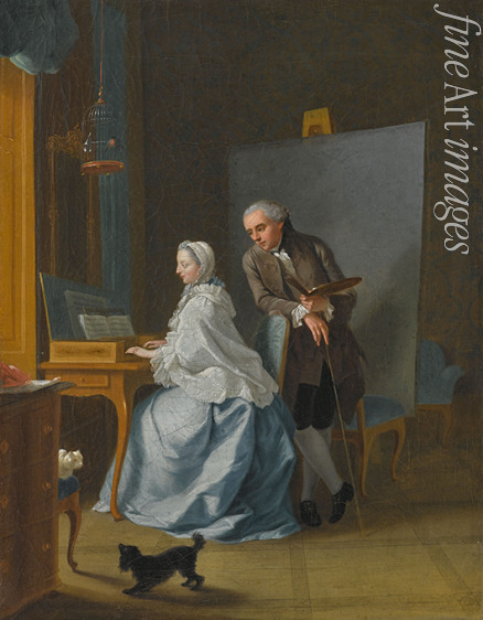 Tischbein Johann Heinrich the Elder - Self-portrait with his wife Marie Sophie at the spinet