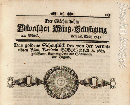 Orders decorations and medals - The Great Sign of the Order of the Slaves of Virtue. From: Historische Münzbelustigung by Johann David Köhler