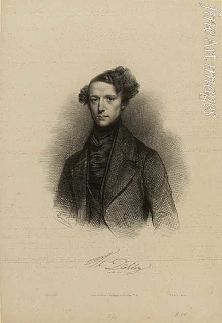 Devéria Achille - Porträt von Komponist Theodor Döhler (1814-1856)