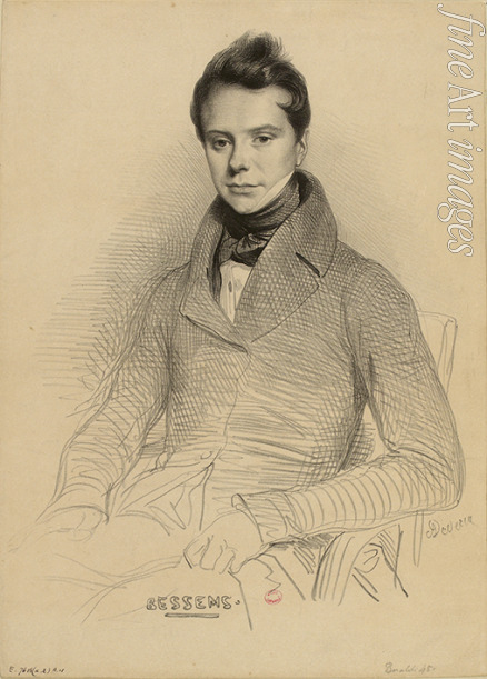Devéria Achille - Porträt von Violinist und Komponist Antoine Bessems (1806-1868)
