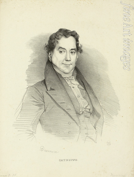 Devéria Achille - Porträt von Sänger und Komponist Gioseffo Catrufo (1771-1851) 