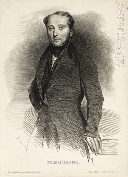 Devéria Achille - Portrait of the opera singer Antonio Tamburini (1800-1876)