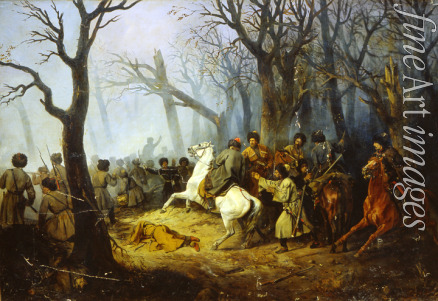 Maxutow Wassili Nikolajewitsch - Der Tod Generals Slepzow bei der Schlacht im Kaukasus am 10. Dezember 1851