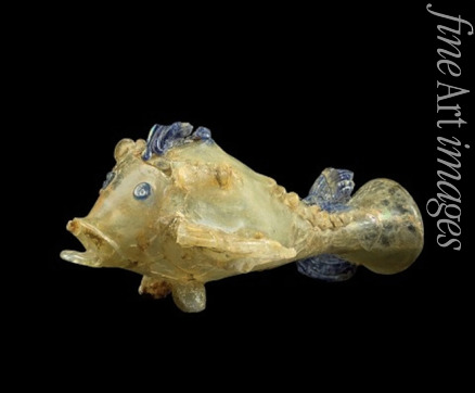 Orientalische angewandte Kunst - Fischförmiger Flakon aus geblasenem Glas  