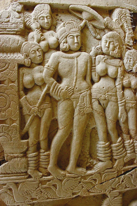 Indische Kunst - Ashoka mit seiner Königin