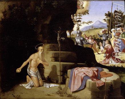 Previtali Andrea - The penitent Saint Jerome in the desert and The Stoning of Saint Stephen