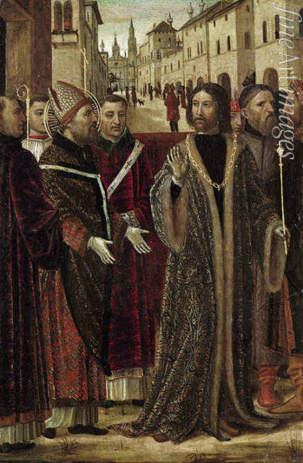 Bergognone Ambrogio - Kaiser Theodosius vor dem Heiligen Ambrosius