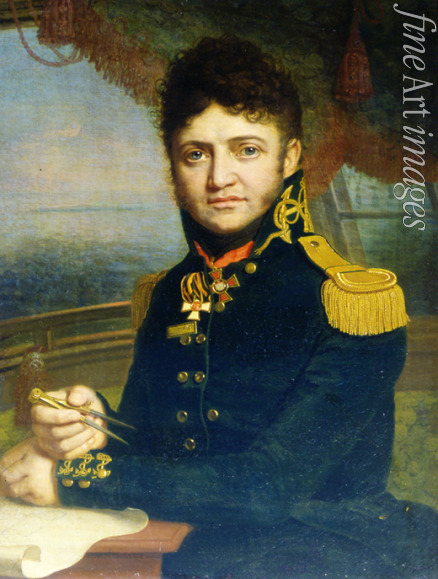 Borovikovsky Vladimir Lukich - Portrait of the naval officer and discoverer Yuri F. Lisyansky (1773-1837)