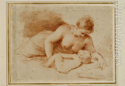 Guercino - Venus mit schlafenden Amor