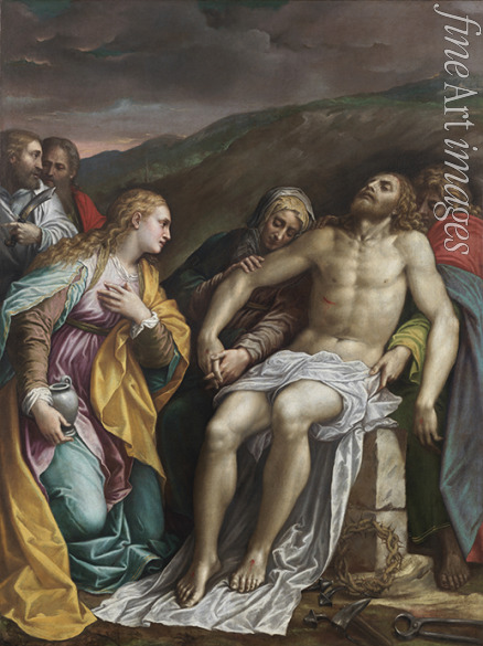 Gambara Lattanzio - Lamentation over the dead Christ with Saints Bartholomew and Paul