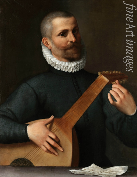 Carracci Agostino - Bildnis eines Lautenspielers (Orazio Bassani?) 