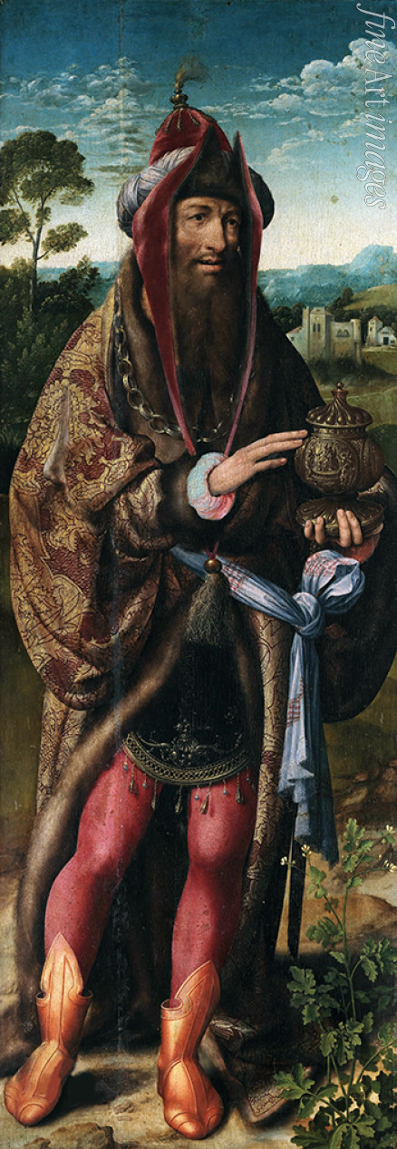 Cleve Joos van - Die Anbetung der Könige (Triptychon, linke Tafel)