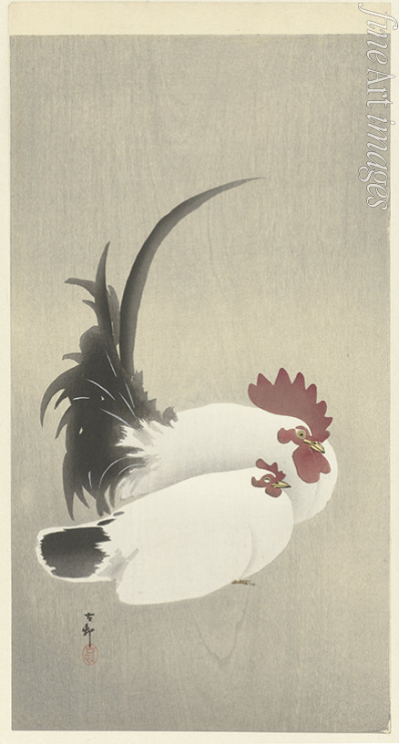 Ohara Koson - Rooster and hen