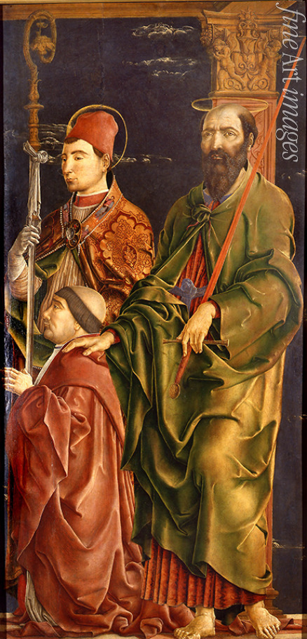 Tura Cosimo - Saints Maurelius and Paul with Cardinal Bartolomeo Roverella