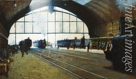 Morbelli Angelo - La stazione centrale di Milano nel 1889 (Milan central station in 1889)