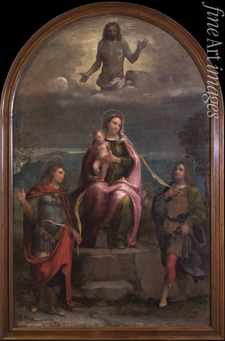 Morto da Feltre (Lorenzo Luzzo) - Madonna and Child, the Redeemer with Saints Vitus and Modestus