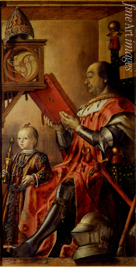 Berruguete Pedro - Porträt von Federico da Montefeltro mit seinem Sohn Guidobaldo