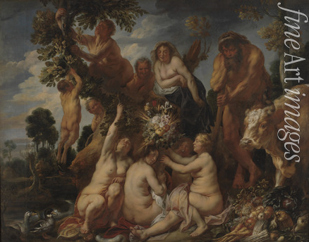 Jordaens Jacob - Achelous Defeated by Hercules. The Origin of the Cornucopia. (Allegory of Fruitfulness) 