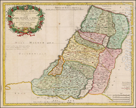 Unbekannter Meister - Karte des Heiligen Landes, aufgeteilt auf die zwölf Stämme Israels