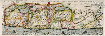 Adrichem Christian Kruik van - Karte des Heiligen Landes, aufgeteilt auf die zwölf Stämme Israels
