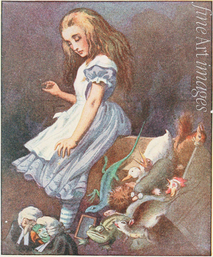 Tenniel Sir John - ... and she jumped up in such a hurry that she tipped over the jury-box