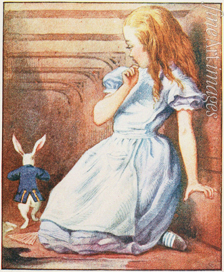 Tenniel Sir John - The rabbit started violently, dropped the white kid gloves and the fan...