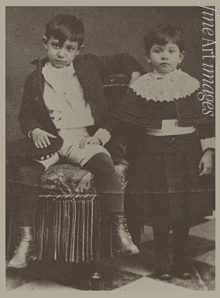 Anonymous - Pablo Picasso and his sister Lola