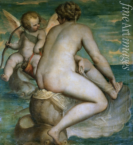 Cambiaso (Cambiasi) Luca - Venus und Amor auf dem Meer