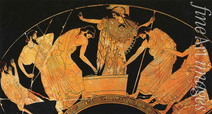 Duris (Douris) (Vase painter) - Athena presides over the voting for the award of the arms of Achilles
