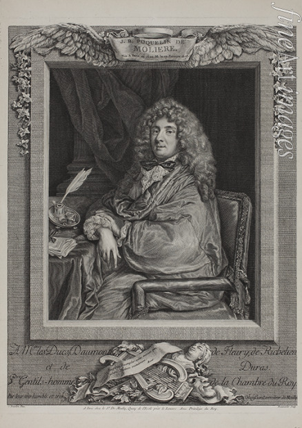 Beauvarlet Jacques Firmin - Portrait of the author Moliére (1622-1673)