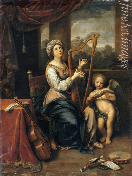 Mignard Pierre - Saint Cecilia sings the praises of the Lord 