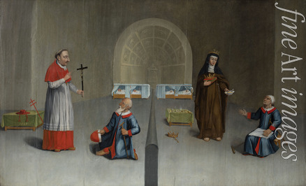 Lefort Jean Gilles - Interieur eines Hospitals mit dem Heiligen Karl Borromäus und der Heiligen Elisabeth von Ungarn