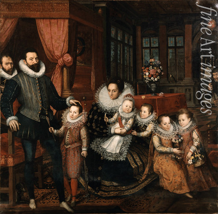 Pourbus Frans the Younger - Portrait of Count Charles de Ligne, 2nd Prince of Arenberg (1550-1616) with his family
