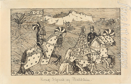 Munthe Gerhard - King Sigurd and King Baldwin of Jerusalem ride to the river Jordan