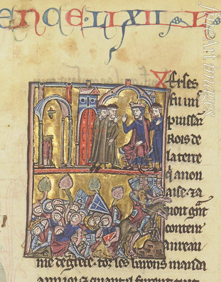 Anonymous - Baldwin II and Templars. Miniature from the 