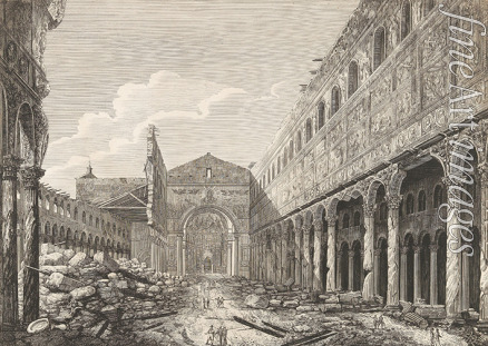 Rossini Luigi - View of the Basilica of Saint Paul Outside the Walls in Rome