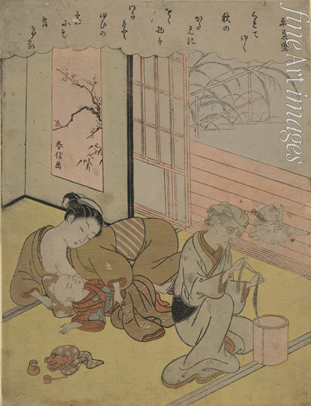 Harunobu Suzuki - Taira no Kanemori (Mutter mit ihrem Kind und einer älteren Frau)