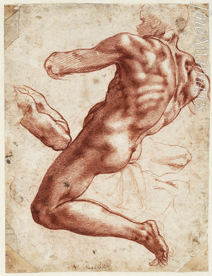 Buonarroti Michelangelo - Seated male nude