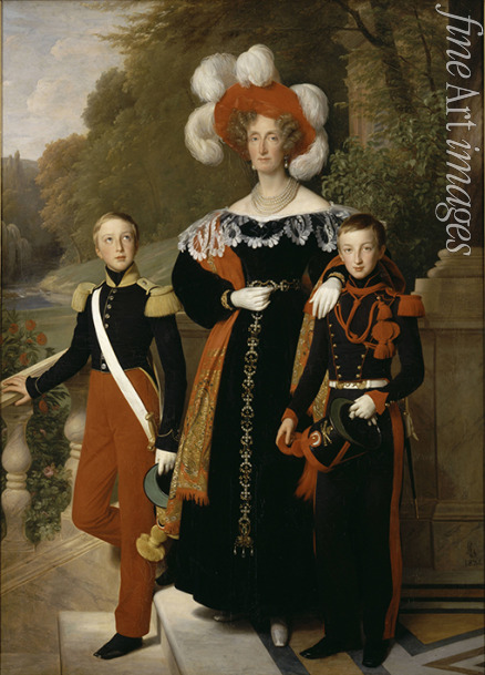 Hersent Louis - Königin Maria Amalia (1782-1866), Prinzessin von Bourbon-Sizilien, mit ihren Kindern