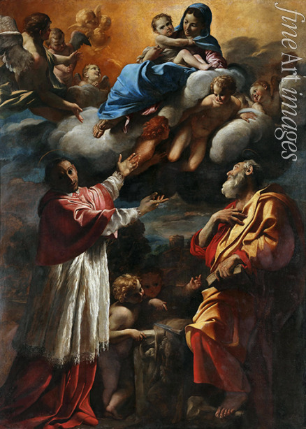 Lanfranco Giovanni - Madonna and Child with Saint Charles Borromeo and Saint Bartholomew