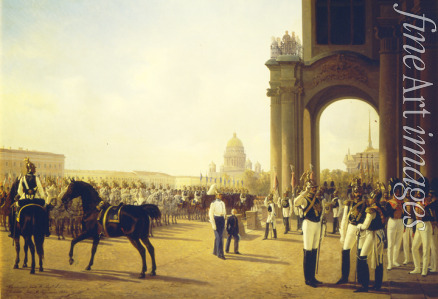 Tidemand Adolf - Parade at the Palace Square in St. Petersburg