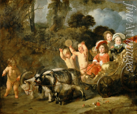 Bol Ferdinand - Noble Children In A Carriage Drawn By Goats