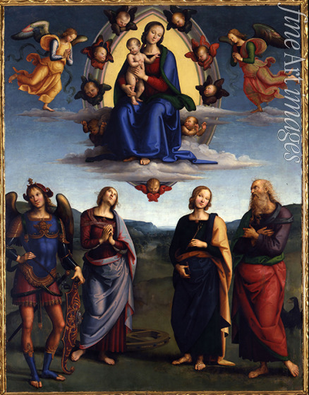 Perugino - Madonna in der Glorie mit Heiligen (Pala Scarani)