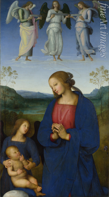 Perugino - The Virgin and Child with an Angel (Panel from an Altarpiece, Certosa)